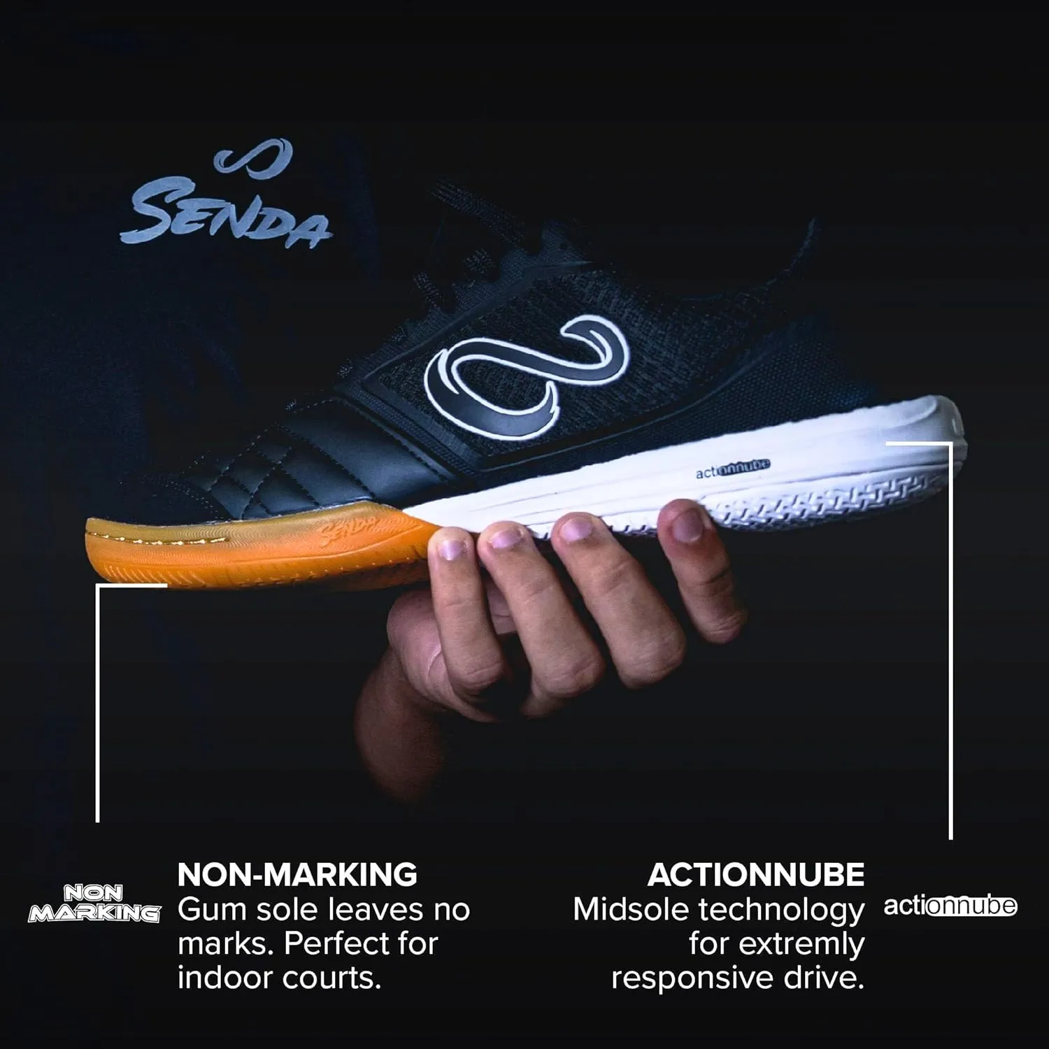 SENDA Ushuaia Club 2.0 Indoor Soccer, Court, and Futsal Shoes, Unisex, Adult and Youth Sizes
