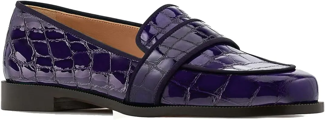 SHODENSE Women Round Toe Loafers Flats Velvet Slip On Dress Shoes Comfortable Casual 1 inch Flat Heel Penny Loafers Suede Office Ladies Work Walking Flat Shoes Drive Elegant 4-11 M US