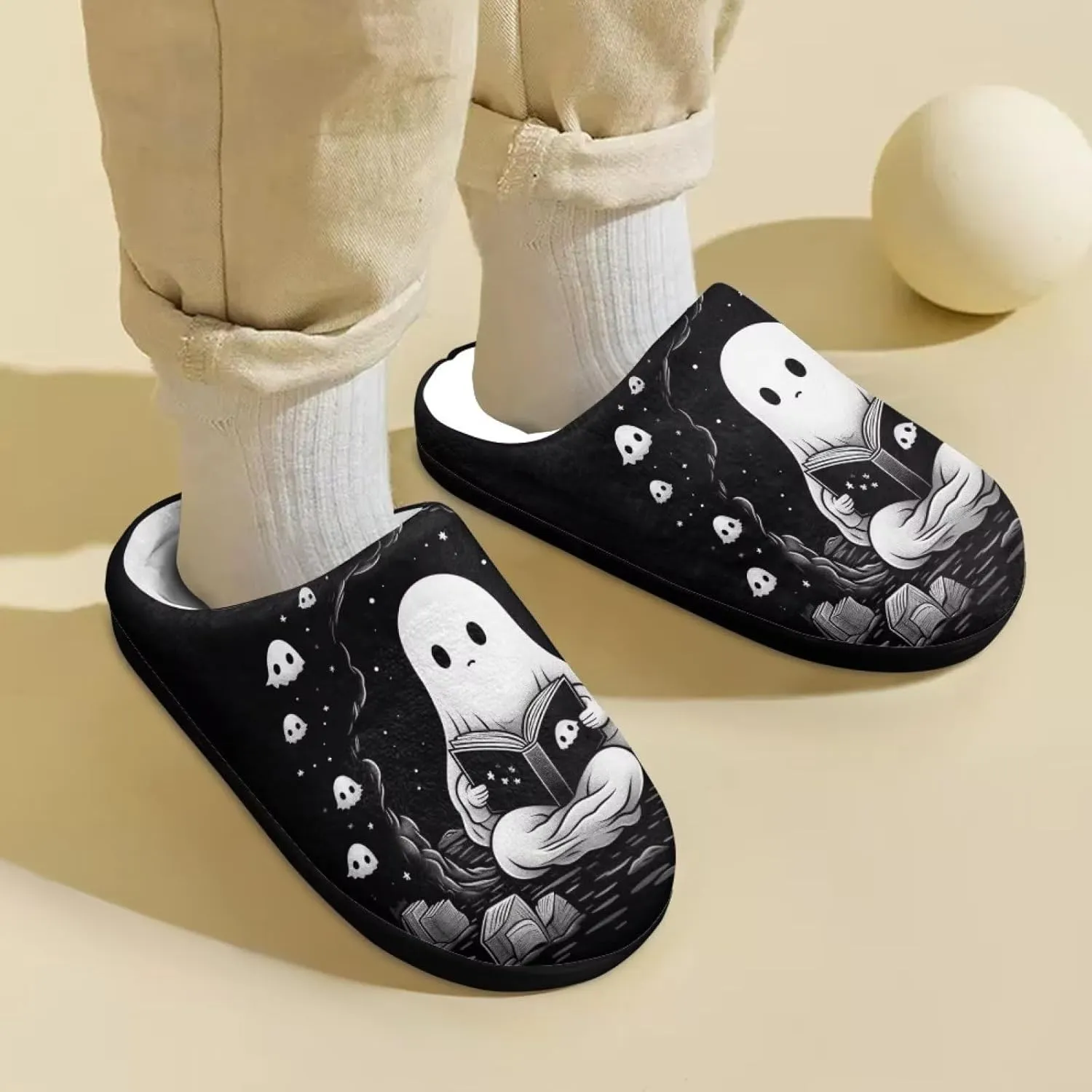 Showudesigns Slippers for Boys Fluffy House Shoes for Girls 9-14.5 Kids Slipper