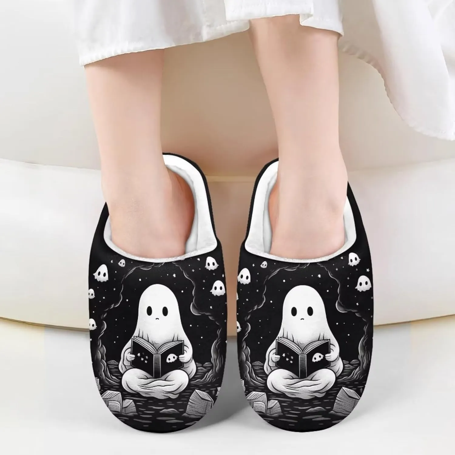 Showudesigns Slippers for Boys Fluffy House Shoes for Girls 9-14.5 Kids Slipper