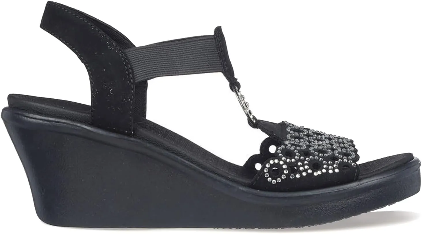Skechers Women's Rumble on-Queen B2 Wedge Sandal