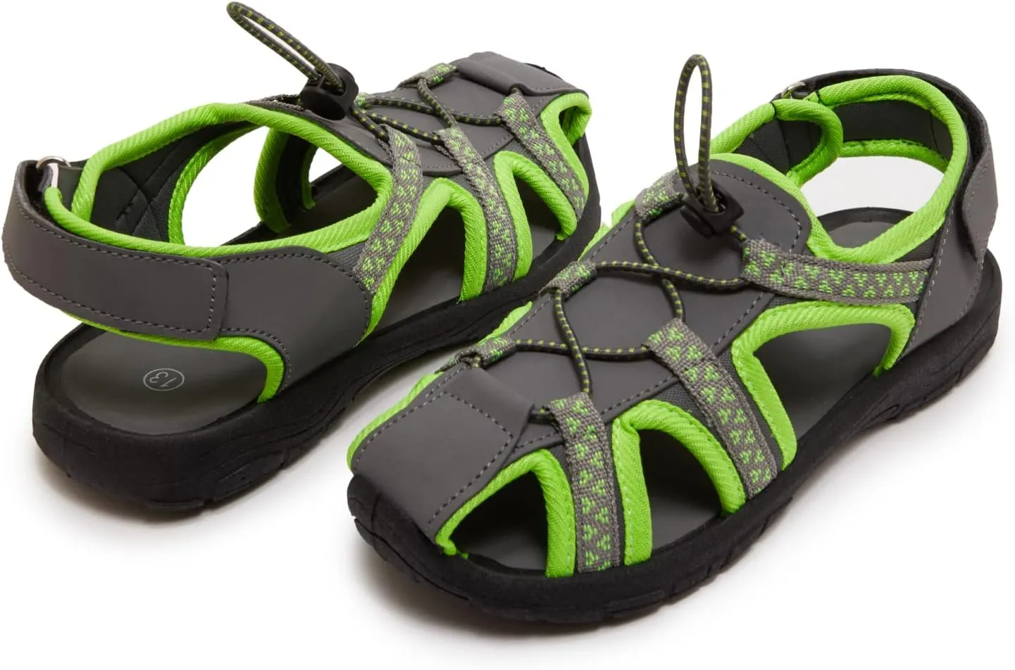 Skysole Boys Water Shoes, Rugged Closed Toe Back Strap Amphibian Sandals for Beach, Hiking & Outdoor Sports - Patterned/Solid