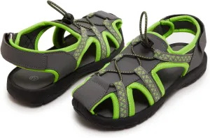 Skysole Boys Water Shoes, Rugged Closed Toe Back Strap Amphibian Sandals for Beach, Hiking & Outdoor Sports - Patterned/Solid