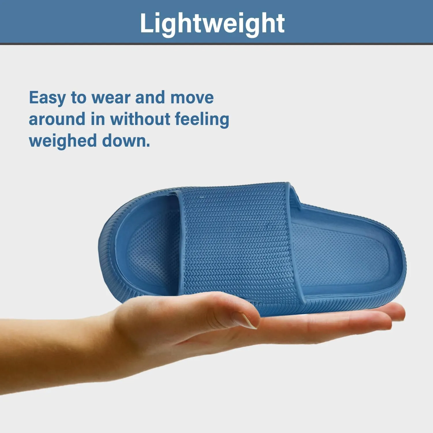 Slides Pillow Slippers for Women and Men Non Slip Quick Drying Shower Slides Bathroom Sandals | Thick Sole | Anti-Slip Cloud Slippers Lightweight Spa Open Toe Shower Sandals | Indoor & Outdoor