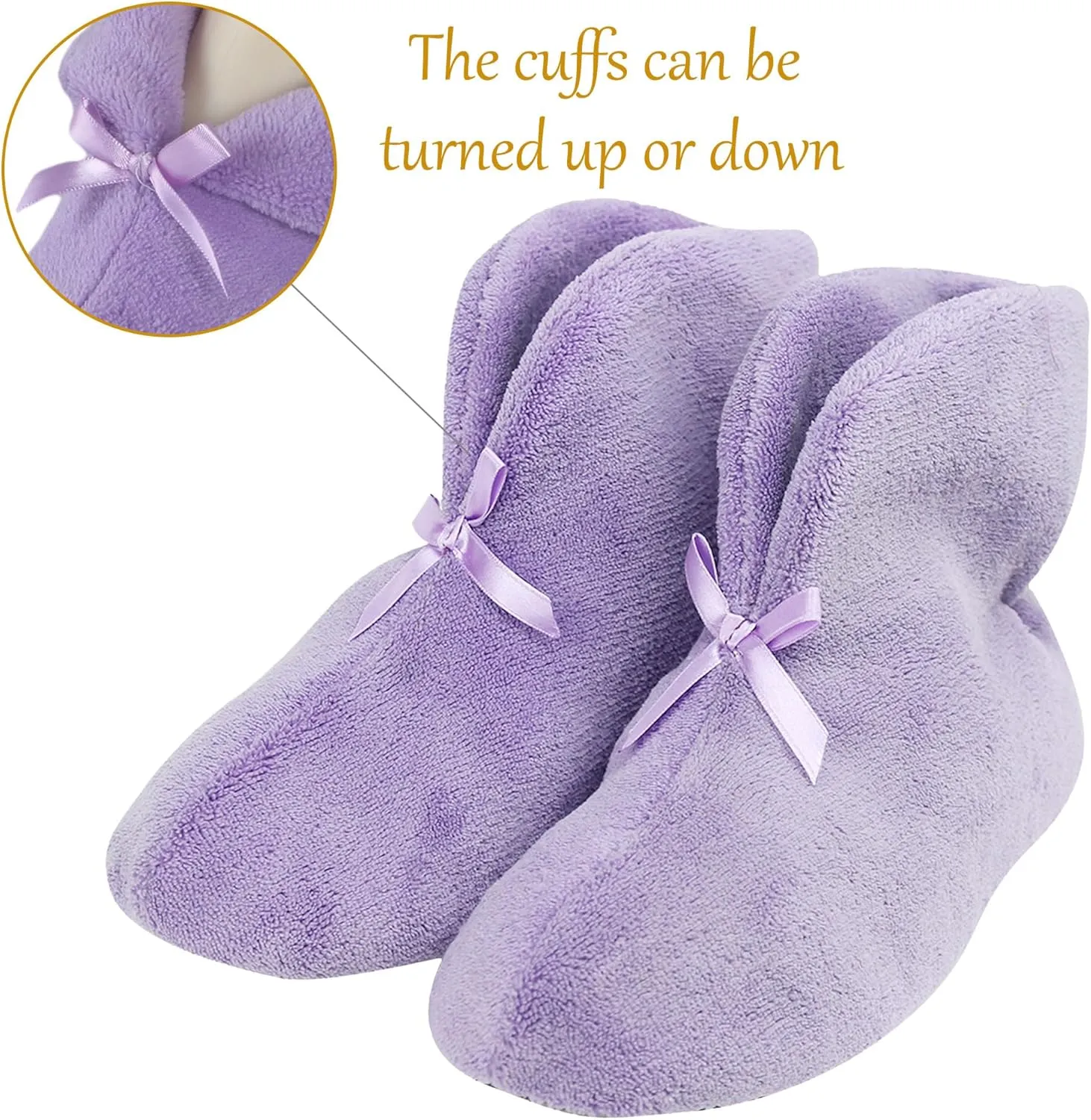 Slipper Boots for Women Non-Slip Warm Plush Lining House Shoes Coral Velvet Indoor Winter Bootie Slippers
