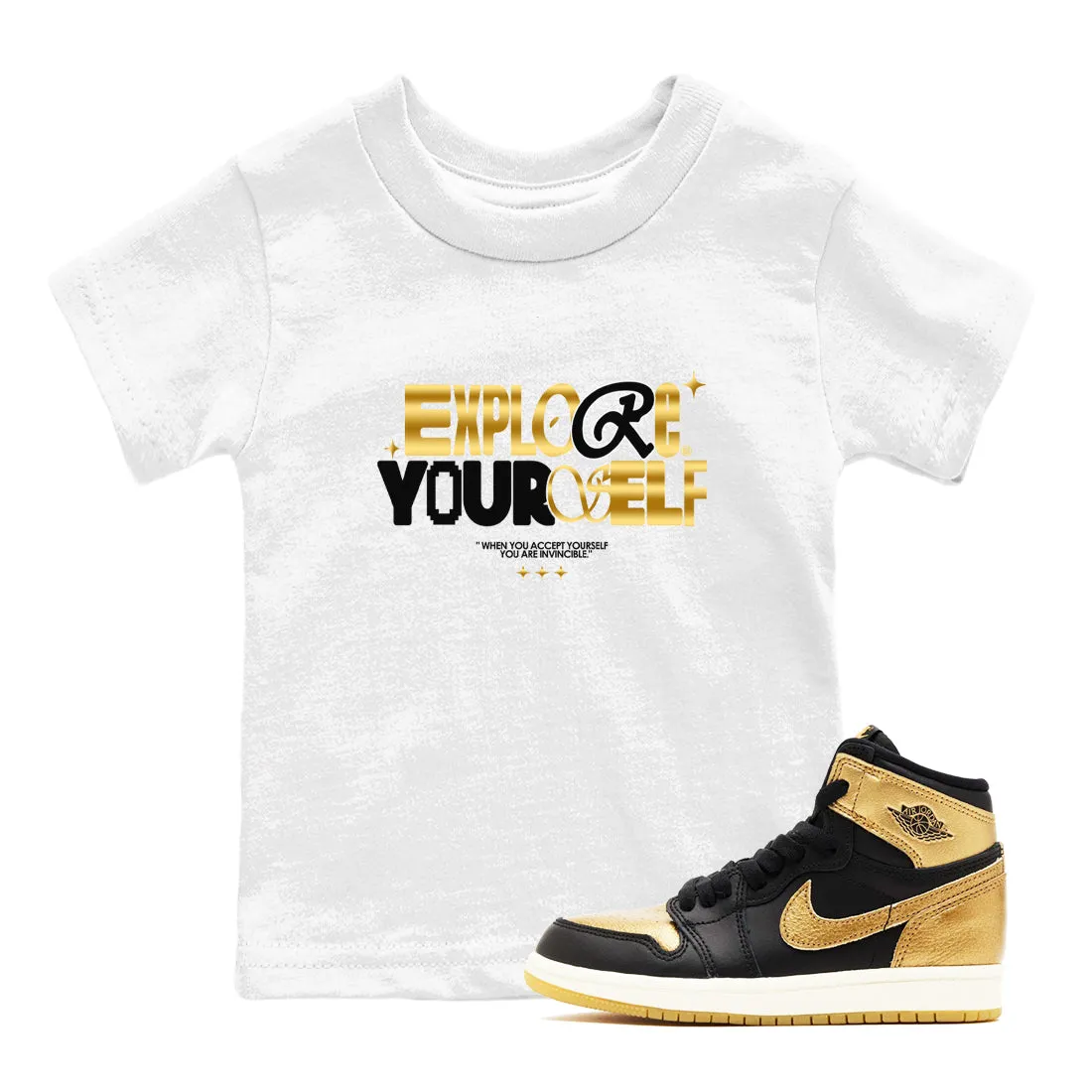 Sneaker Black SNRT Tees 1 Gold Worldwide delivery Jordan - Certified Kids Air Explore Yourself Metallic