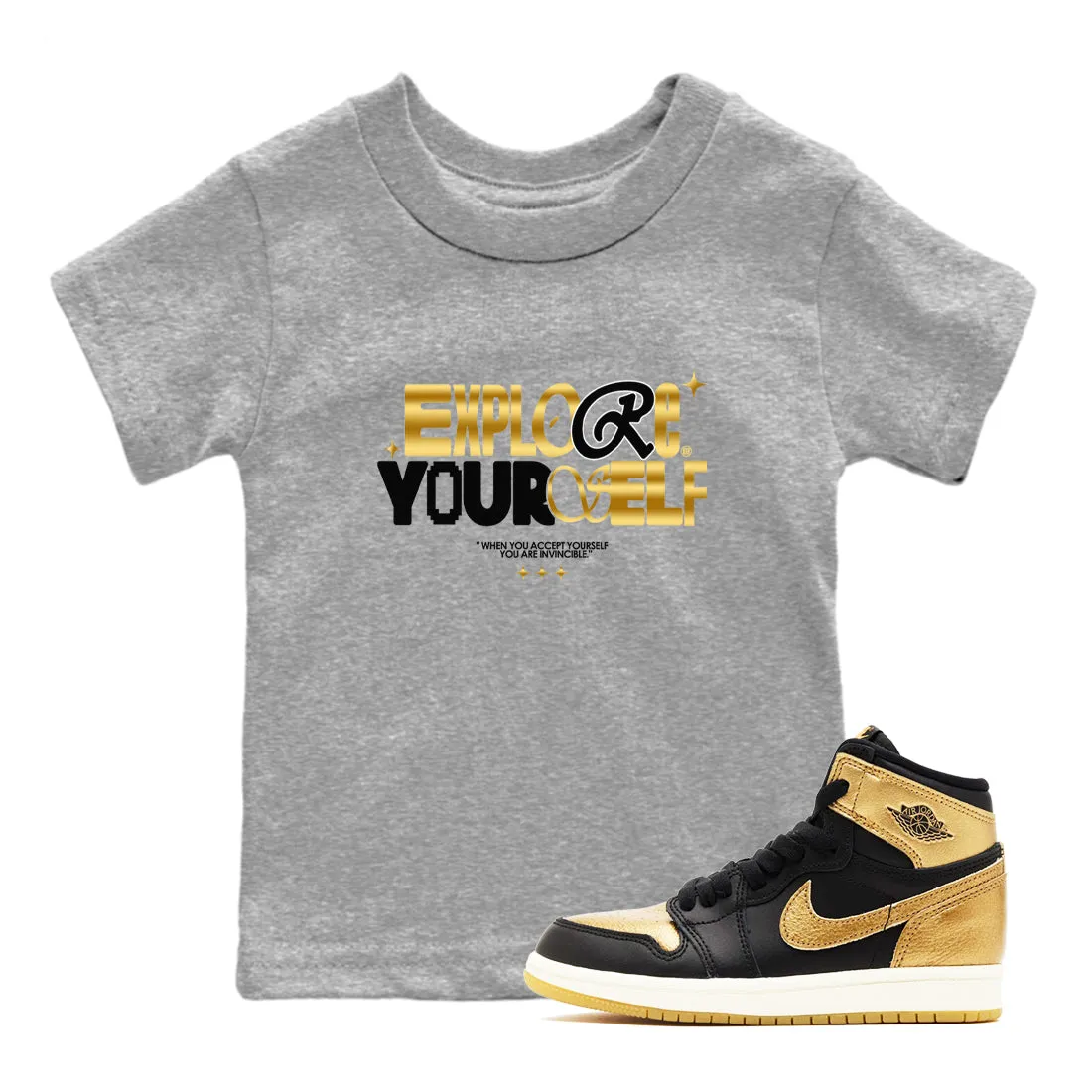 Sneaker Black SNRT Tees 1 Gold Worldwide delivery Jordan - Certified Kids Air Explore Yourself Metallic
