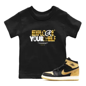 Sneaker Black SNRT Tees 1 Gold Worldwide delivery Jordan - Certified Kids Air Explore Yourself Metallic