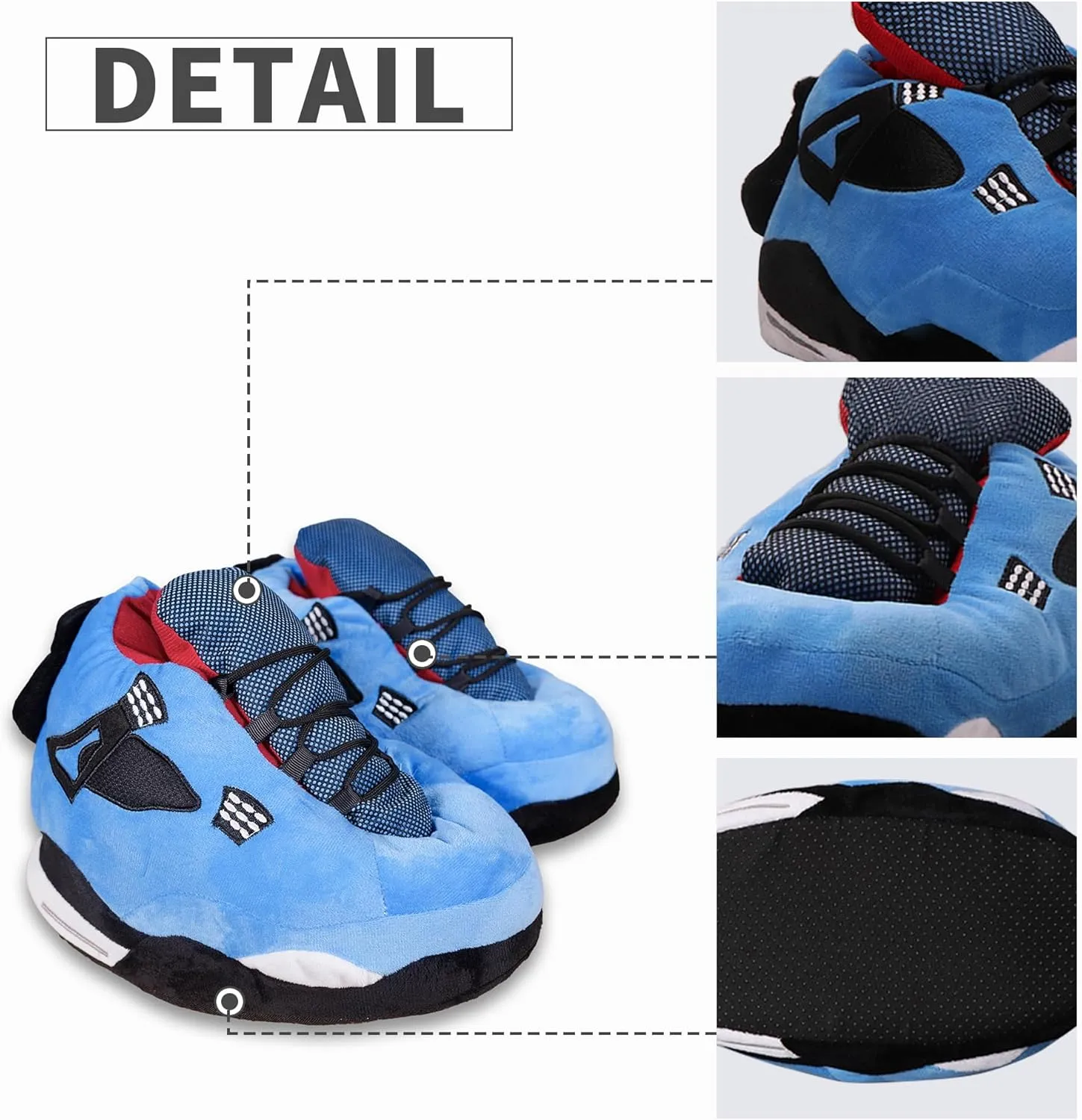 Sneaker Slippers, Trendy Plush Home Shoes Anti-Slip Soft Comfy Slides Warm Winter House Footwear One Size Fits Women Men
