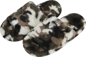 Snoozies Fuzzy Open Toe Slippers for Women - Cute, Comfy Pedi Slides for Women with Non-Skid Sole - Indoor House Spa Shoes - Ladies Pedicure Slippers