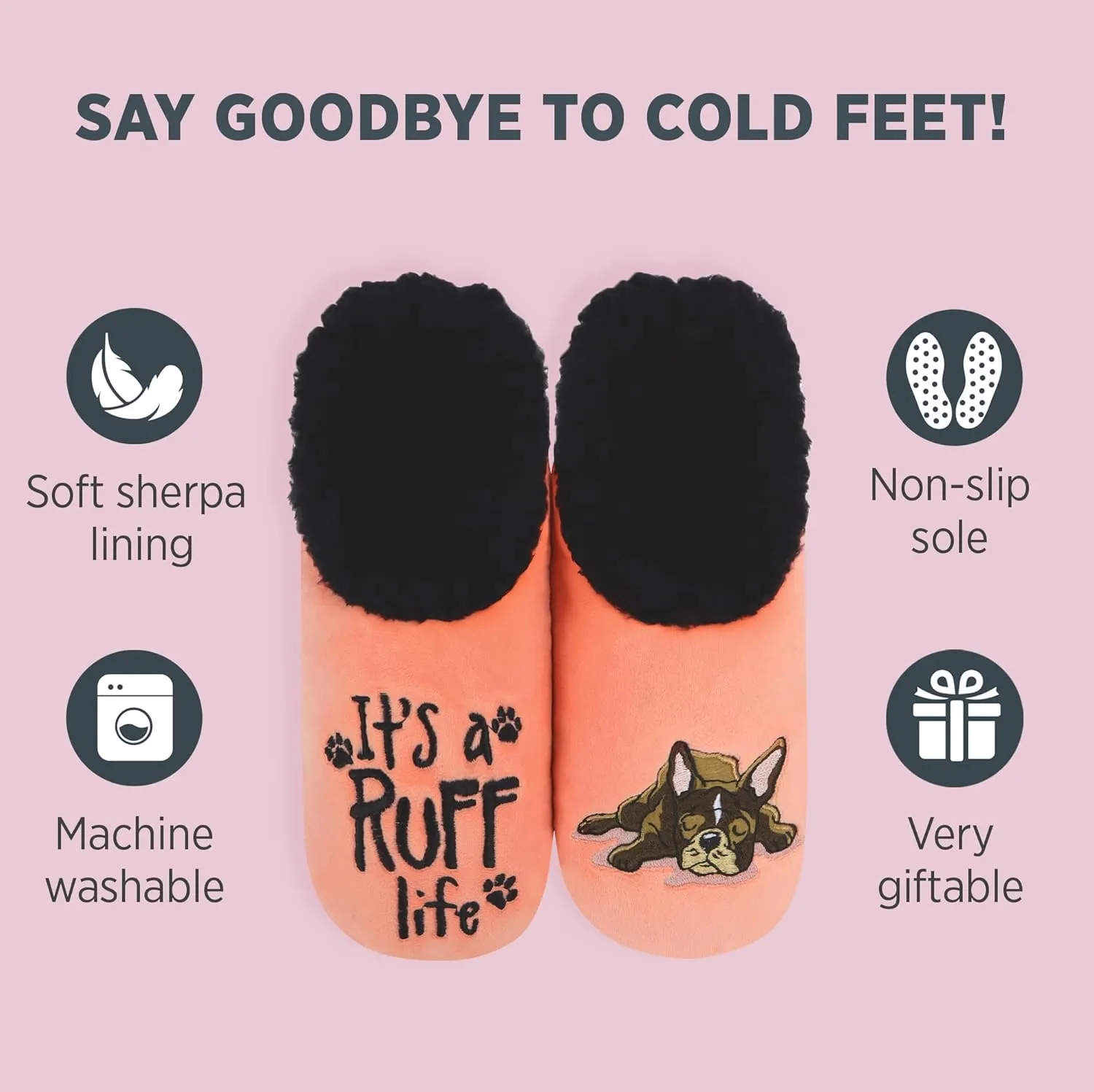 Snoozies Pairable Slipper Socks - Non-Slip Fuzzy Slippers for Women