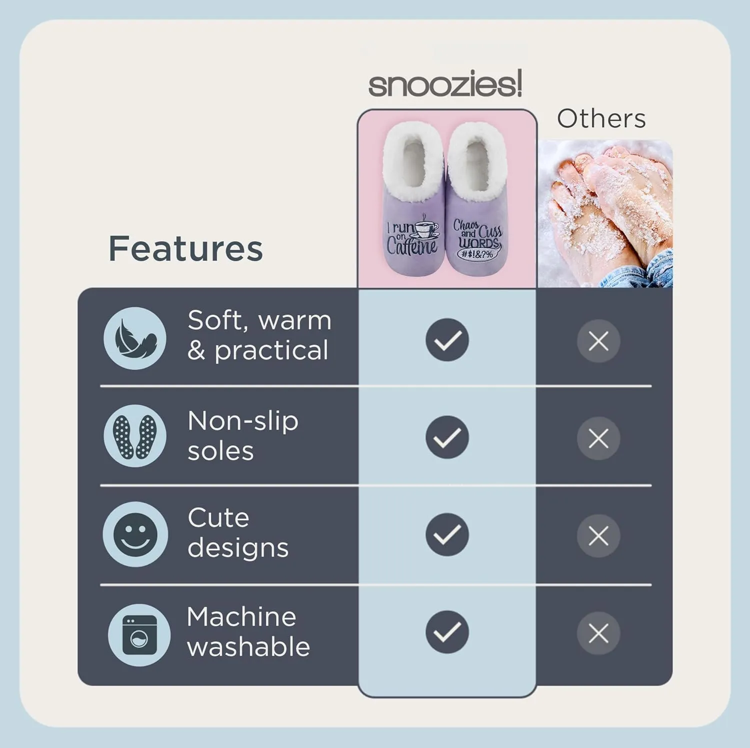 Snoozies Pairables Sherpa-lined Slipper Socks - Fuzzy and Cute Slippers for Women with Non-Slip Sole - Ladies Warm Slippers