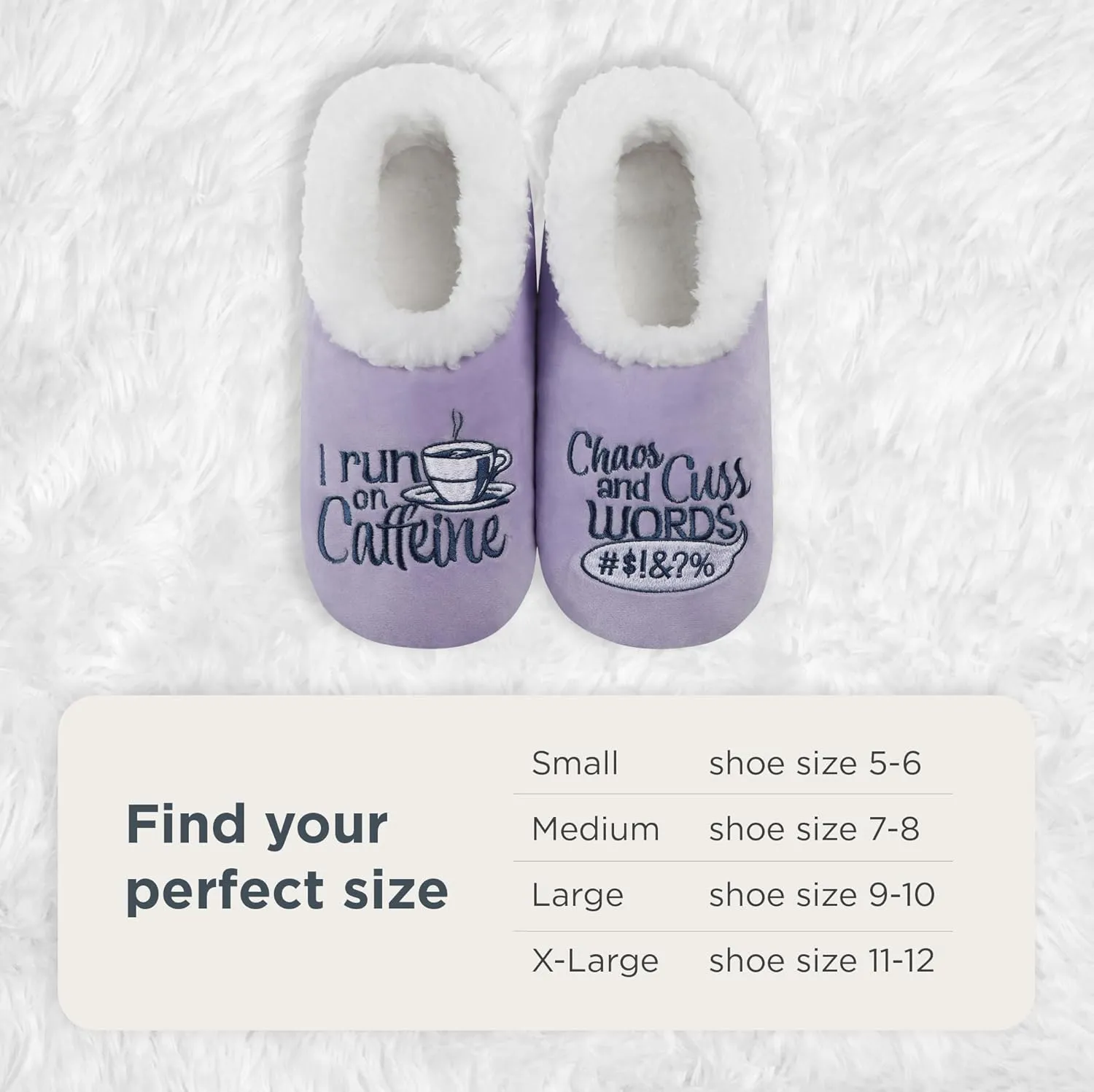 Snoozies Pairables Sherpa-lined Slipper Socks - Fuzzy and Cute Slippers for Women with Non-Slip Sole - Ladies Warm Slippers
