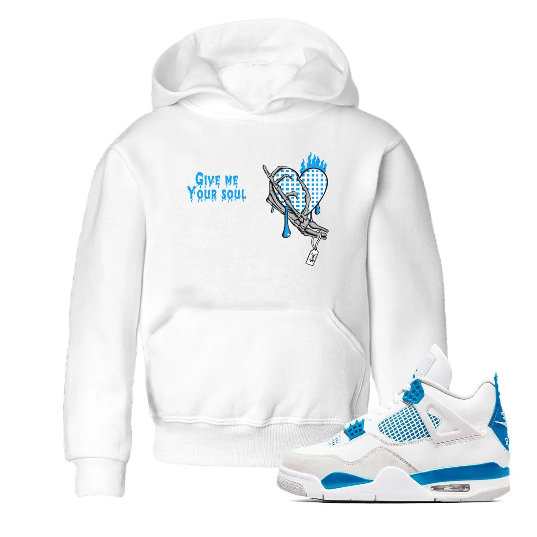 SNRT Limited-stock deal Kids Jordan Air Military Soul - Give Proven Blue Your Me 4 Tees Sneaker