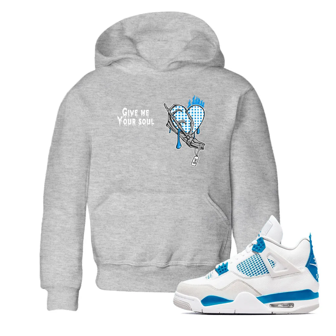 SNRT Limited-stock deal Kids Jordan Air Military Soul - Give Proven Blue Your Me 4 Tees Sneaker