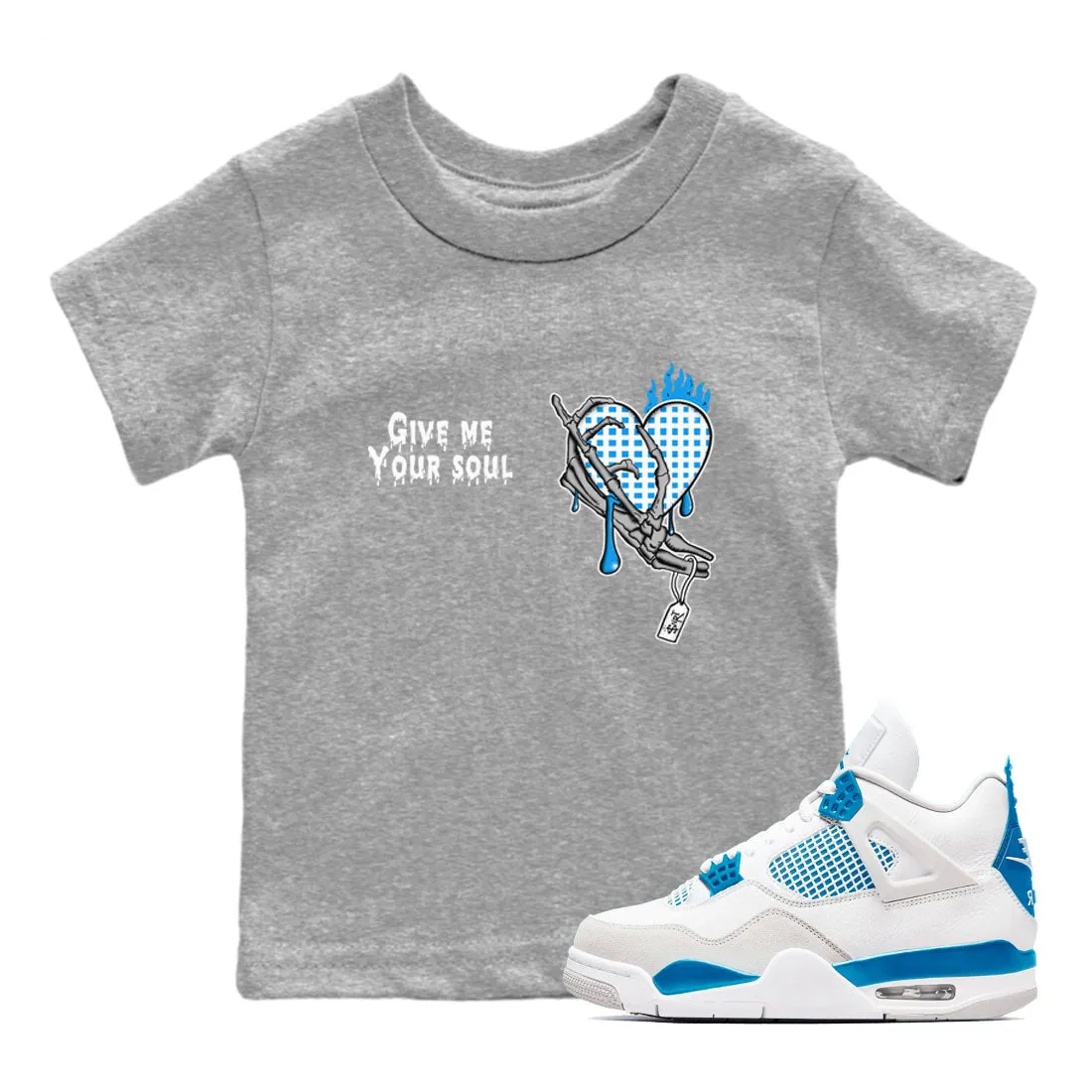 SNRT Limited-stock deal Kids Jordan Air Military Soul - Give Proven Blue Your Me 4 Tees Sneaker