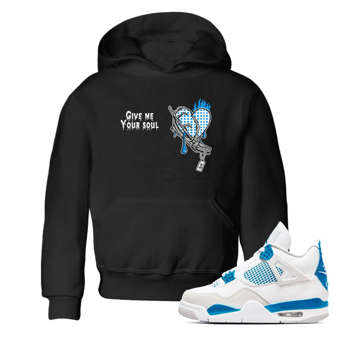 SNRT Limited-stock deal Kids Jordan Air Military Soul - Give Proven Blue Your Me 4 Tees Sneaker