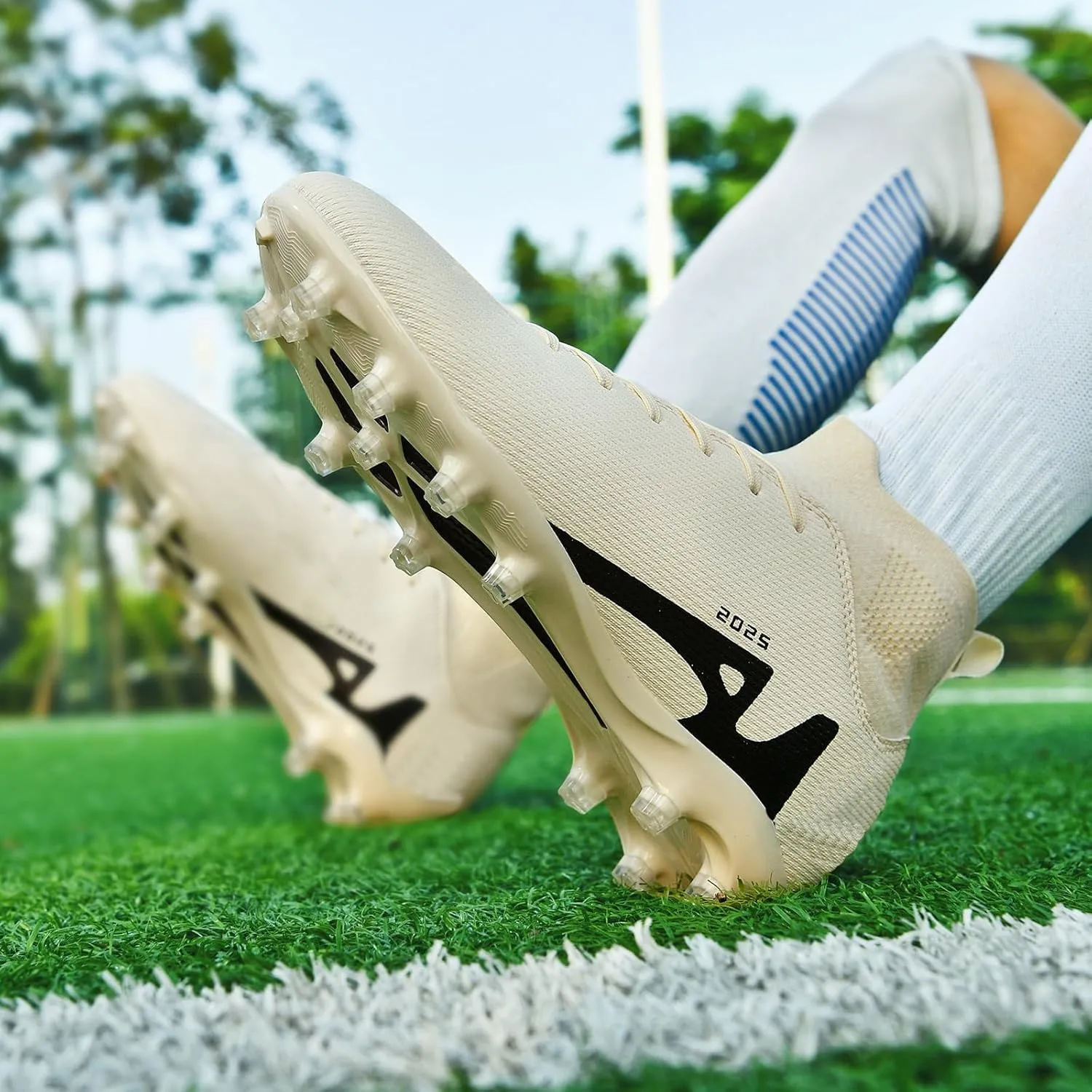 Soccer Cleats for Mens Womens Indoor Soccer Shoes Unisex Baseball Turf Shoes Youth Rugby Shoes Adult AG FG TF Football Boots Wide Training Sneaker