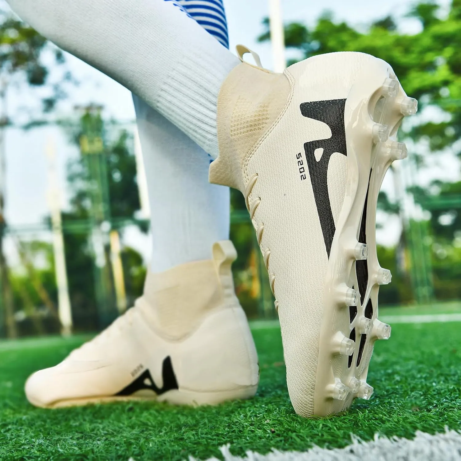 Soccer Cleats for Mens Womens Indoor Soccer Shoes Unisex Baseball Turf Shoes Youth Rugby Shoes Adult AG FG TF Football Boots Wide Training Sneaker