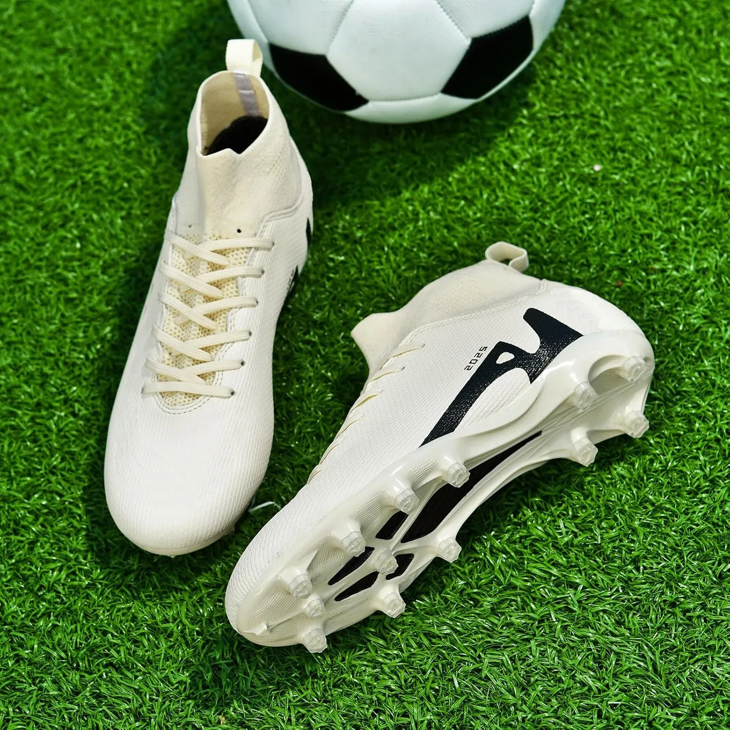 Soccer Cleats for Mens Womens Indoor Soccer Shoes Unisex Baseball Turf Shoes Youth Rugby Shoes Adult AG FG TF Football Boots Wide Training Sneaker