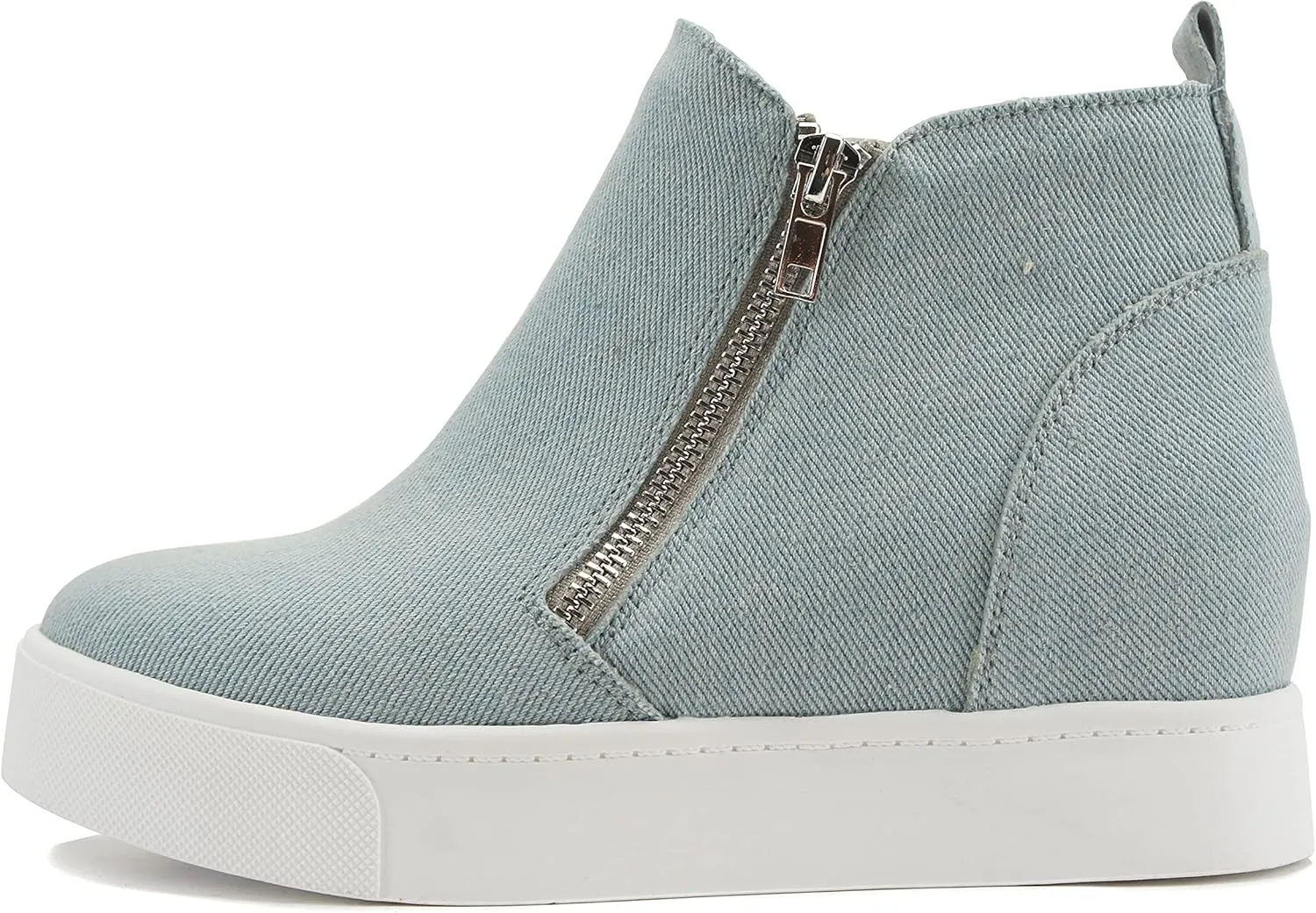 Soda Taylor Hidden Wedge Sole Booties Ankle Heels Sneaker Shoes Side Zipper