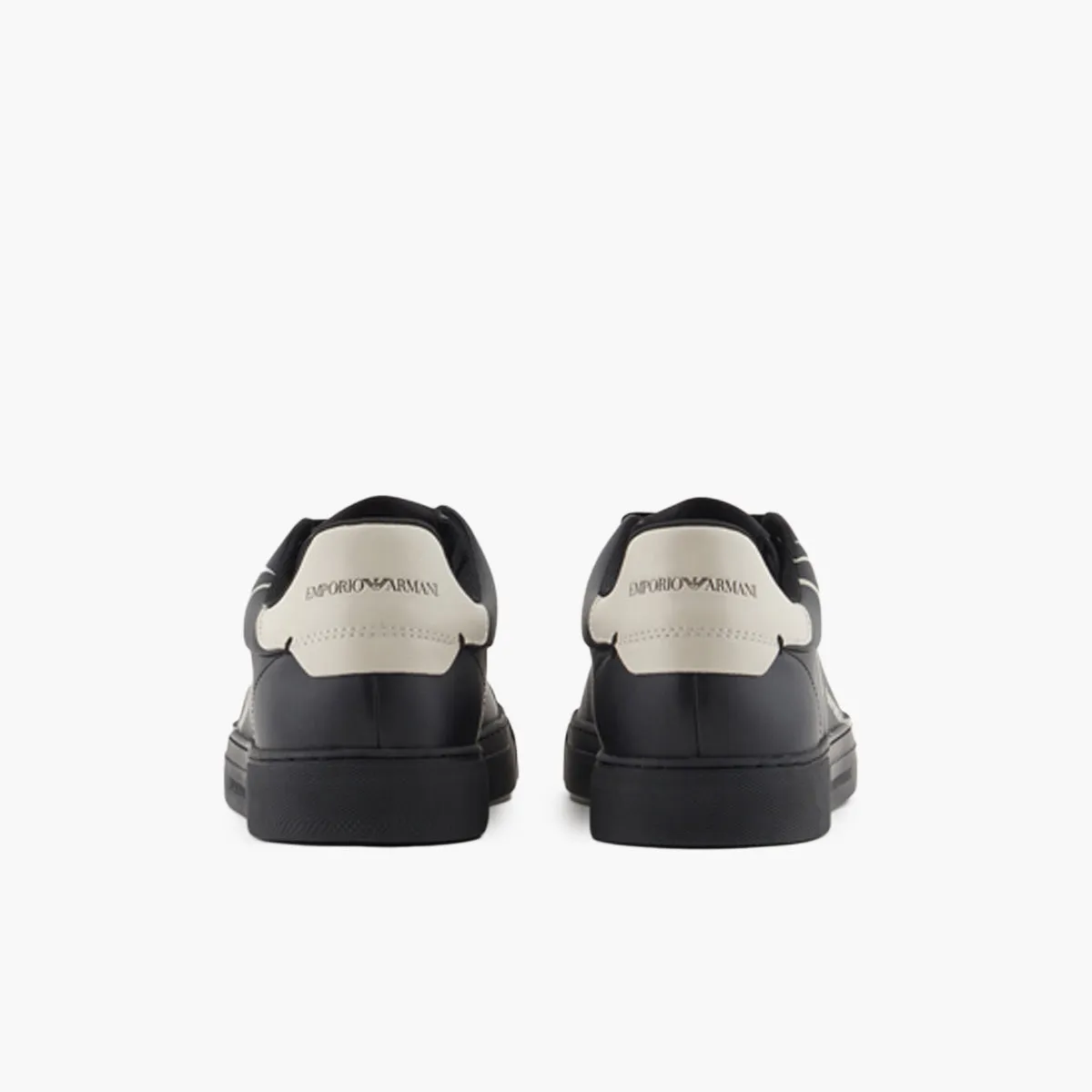 Soft Leather Round Toe Sneaker With Contrast Eagle Logo