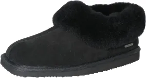 Square Toe Womes Leather Shearling Ankle Bootie EVA Soles Comfortable & Light-Weight Indoor Outdoor House Slipper