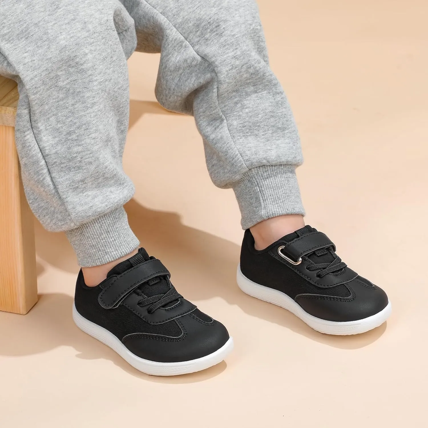 STQ Toddler Girls Boys Wide Toe Barefoot Shoes Kids Walking Tennis Comfort Sneakers Lightweight Breathable Gym Shoe