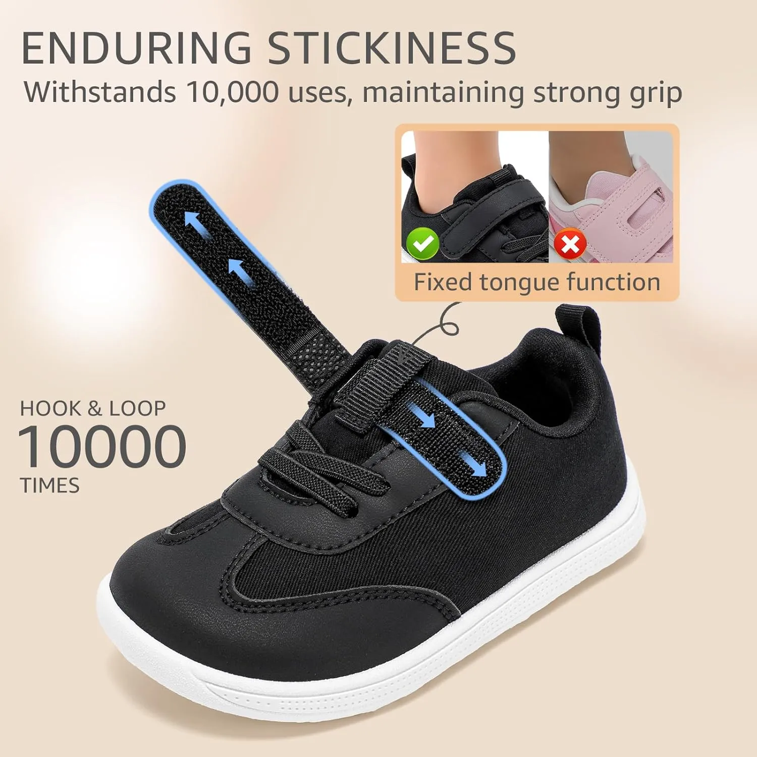 STQ Toddler Girls Boys Wide Toe Barefoot Shoes Kids Walking Tennis Comfort Sneakers Lightweight Breathable Gym Shoe
