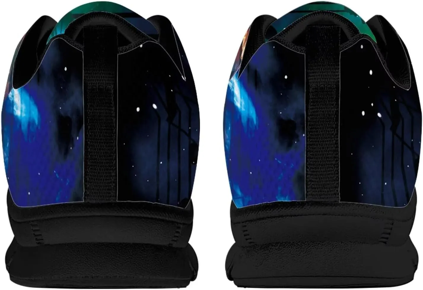 SYtrade Fashion Tennis Shoes for Women Print Slip On Running Sneakers Flat Canvas Shoes Black Sole