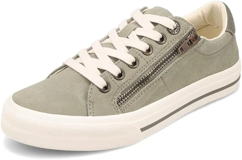 Taos Z Soul Women's Sneaker - Stylish Platform Sneaker with Removable Footbed, Arch Support, Premium Cushioning, Lace-Up Adjustability, and Easy Access Zipper