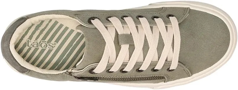 Taos Z Soul Women's Sneaker - Stylish Platform Sneaker with Removable Footbed, Arch Support, Premium Cushioning, Lace-Up Adjustability, and Easy Access Zipper