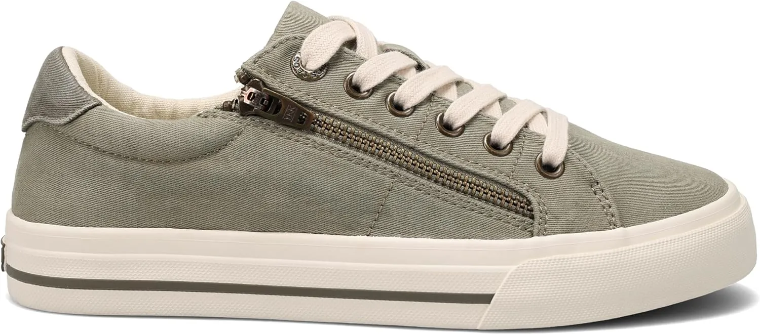 Taos Z Soul Women's Sneaker - Stylish Platform Sneaker with Removable Footbed, Arch Support, Premium Cushioning, Lace-Up Adjustability, and Easy Access Zipper