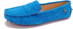TDA Womens Comfortable Suede Leather Driving Walking Running Boat Loafers Moccasins Flats Multi Colored