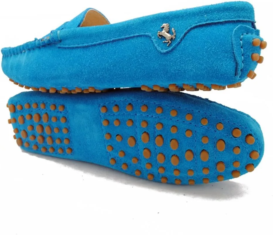TDA Womens Comfortable Suede Leather Driving Walking Running Boat Loafers Moccasins Flats Multi Colored