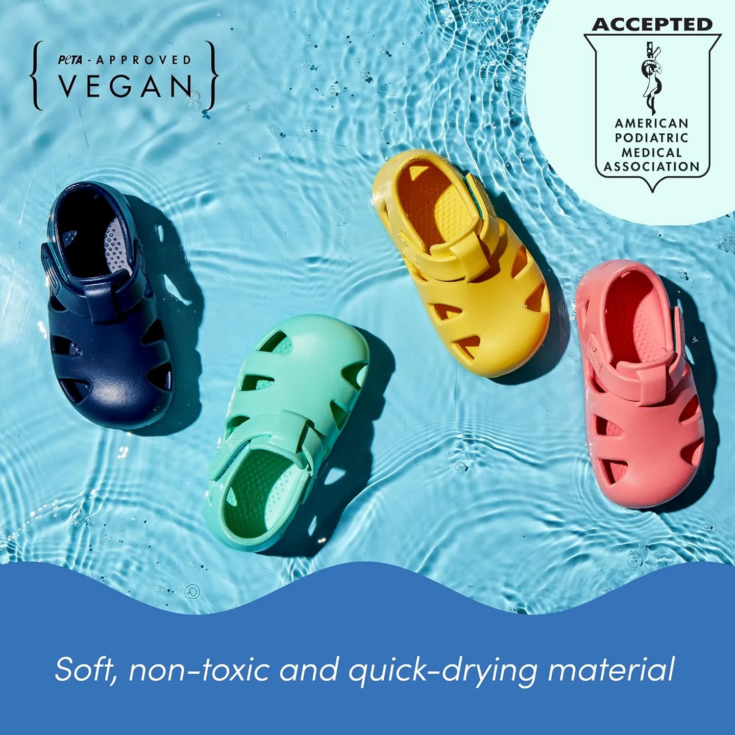 Ten Little Splash Sandals for Baby, Toddler & Kids, Adjustable, Closed Toe Water Sandals for Boys and Girls - Lightweight, Quick Drying Kids Water Shoes, and Flexible EVA with Traction