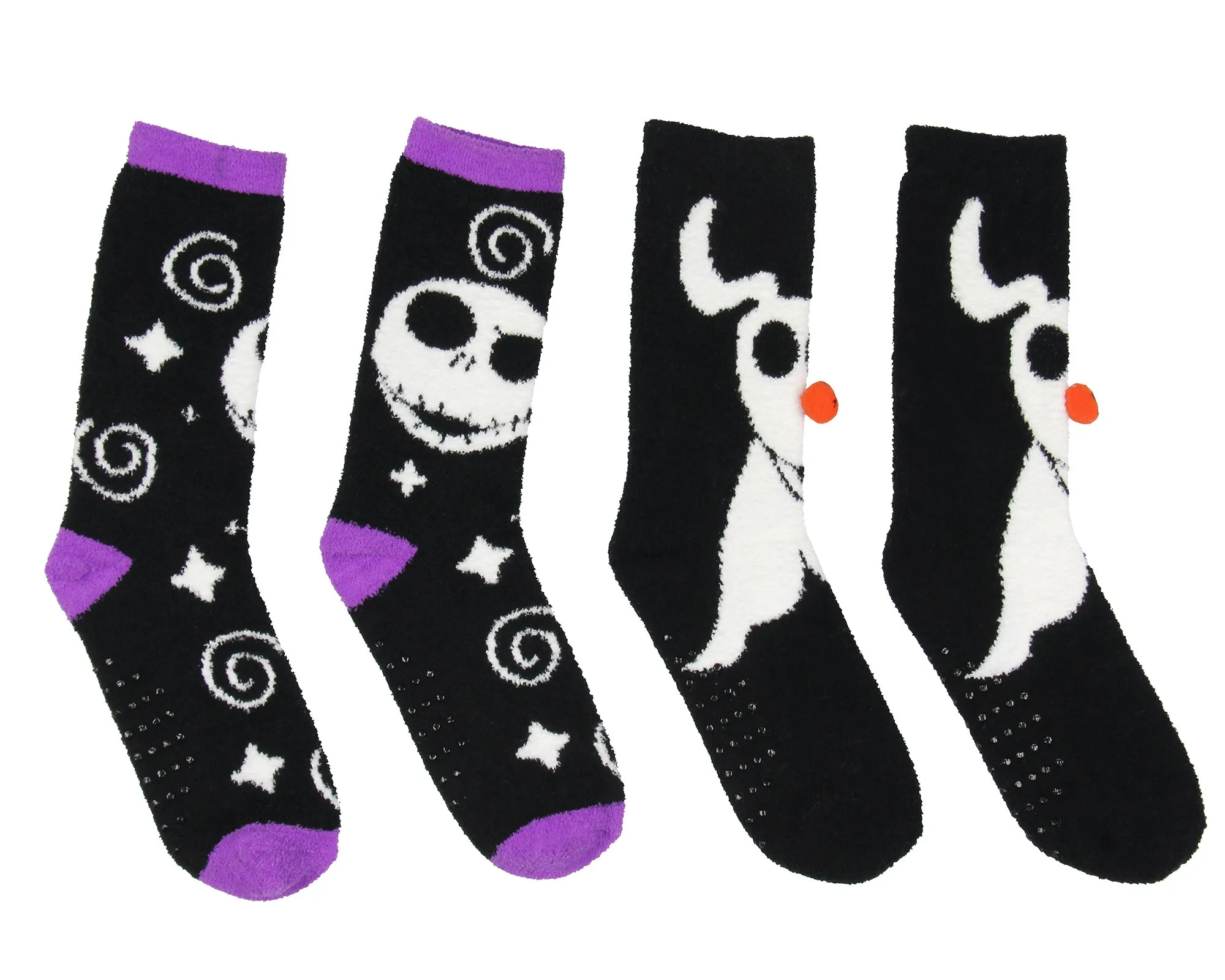The Nightmare Before Christmas Adult Plush Slipper Socks w/ No-Slip Sole 2 Pack
