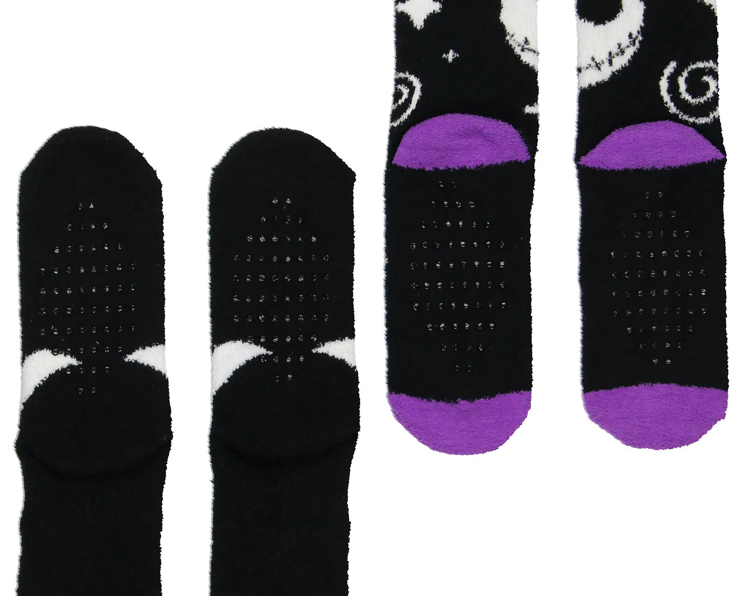 The Nightmare Before Christmas Adult Plush Slipper Socks w/ No-Slip Sole 2 Pack