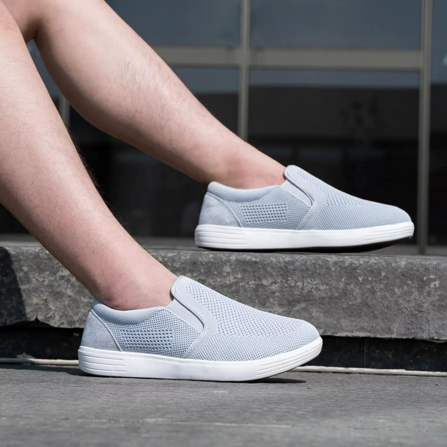 TIOSEBON Men's Mesh Slip on Walking Shoes-Comfortable Drving Loafer Fashion Sneaker
