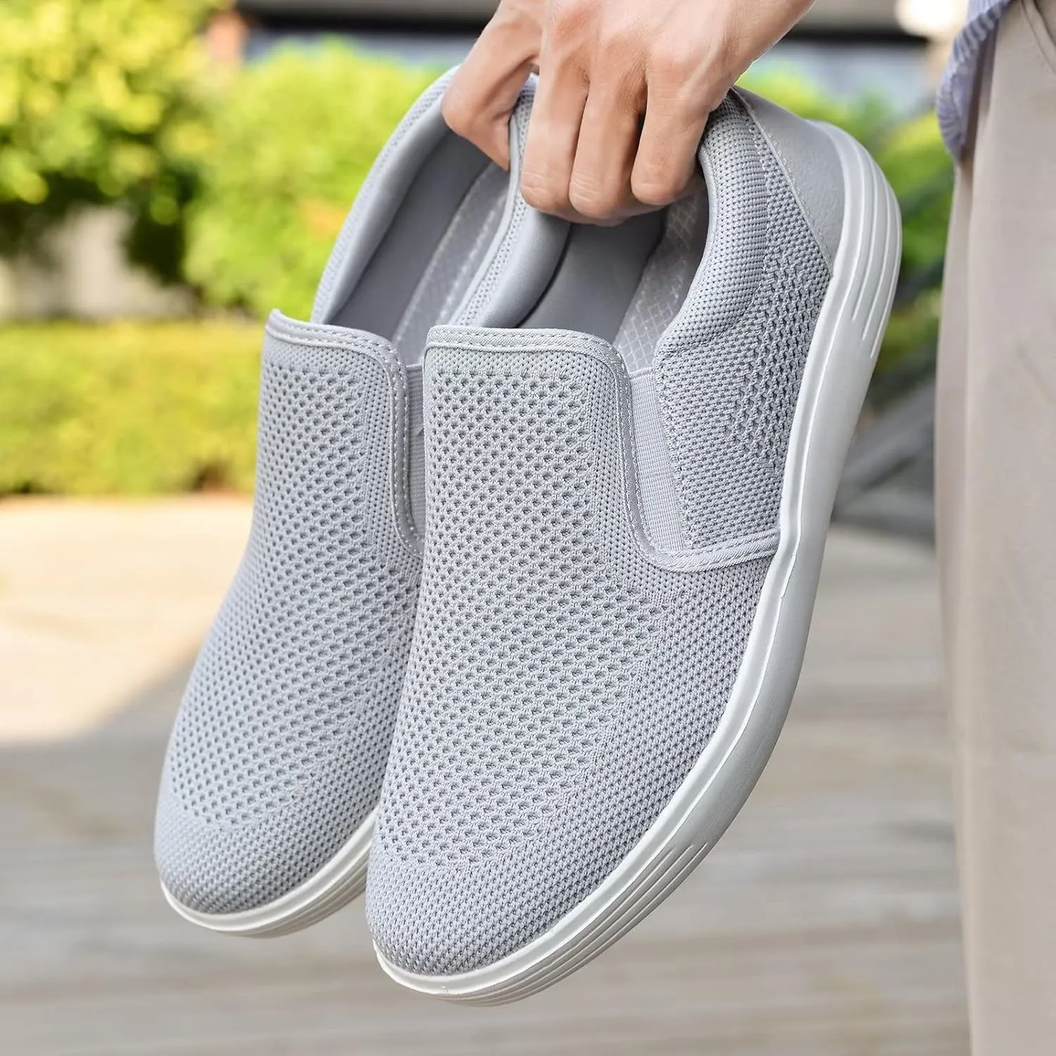 TIOSEBON Men's Mesh Slip on Walking Shoes-Comfortable Drving Loafer Fashion Sneaker
