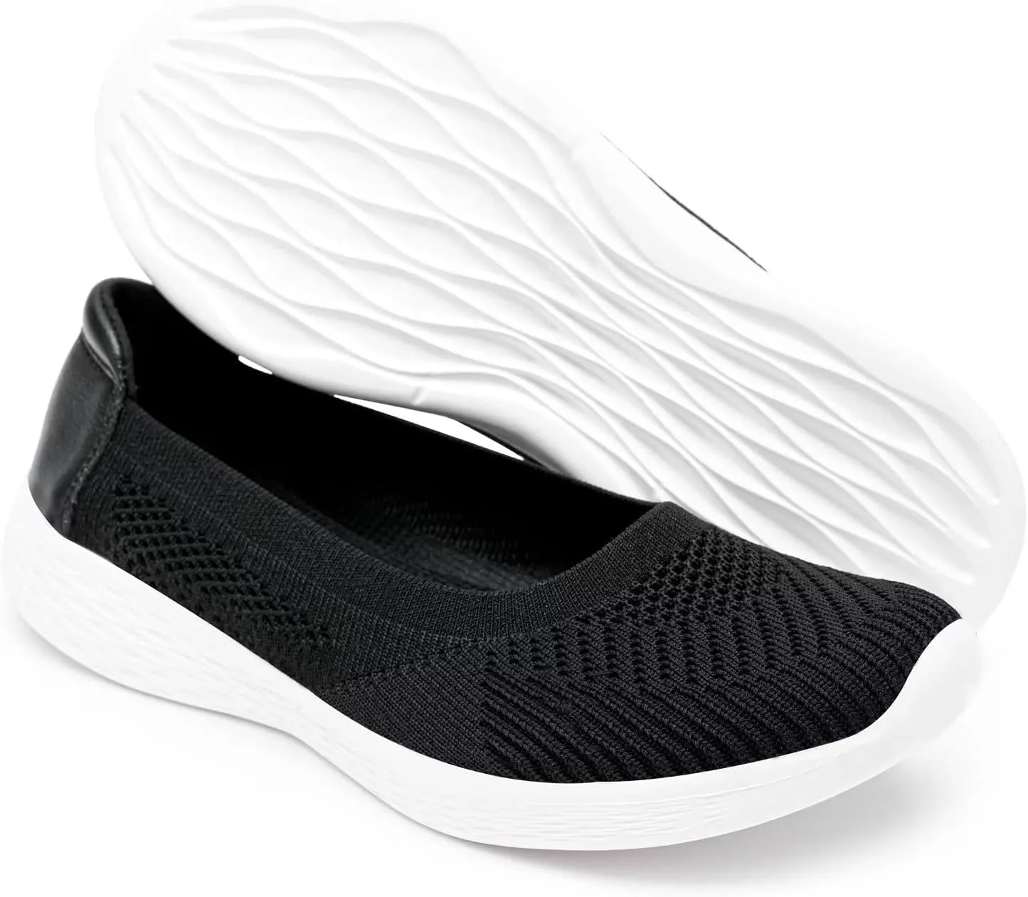 TIOSEBON Women's Comfortable Loafer Low-Top Flat Ultra Memory Foam Mesh Slip-On Walking Shoes