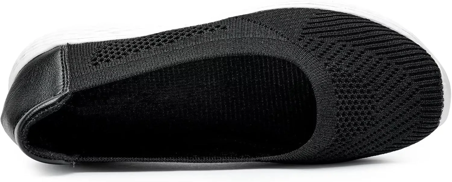 TIOSEBON Women's Comfortable Loafer Low-Top Flat Ultra Memory Foam Mesh Slip-On Walking Shoes