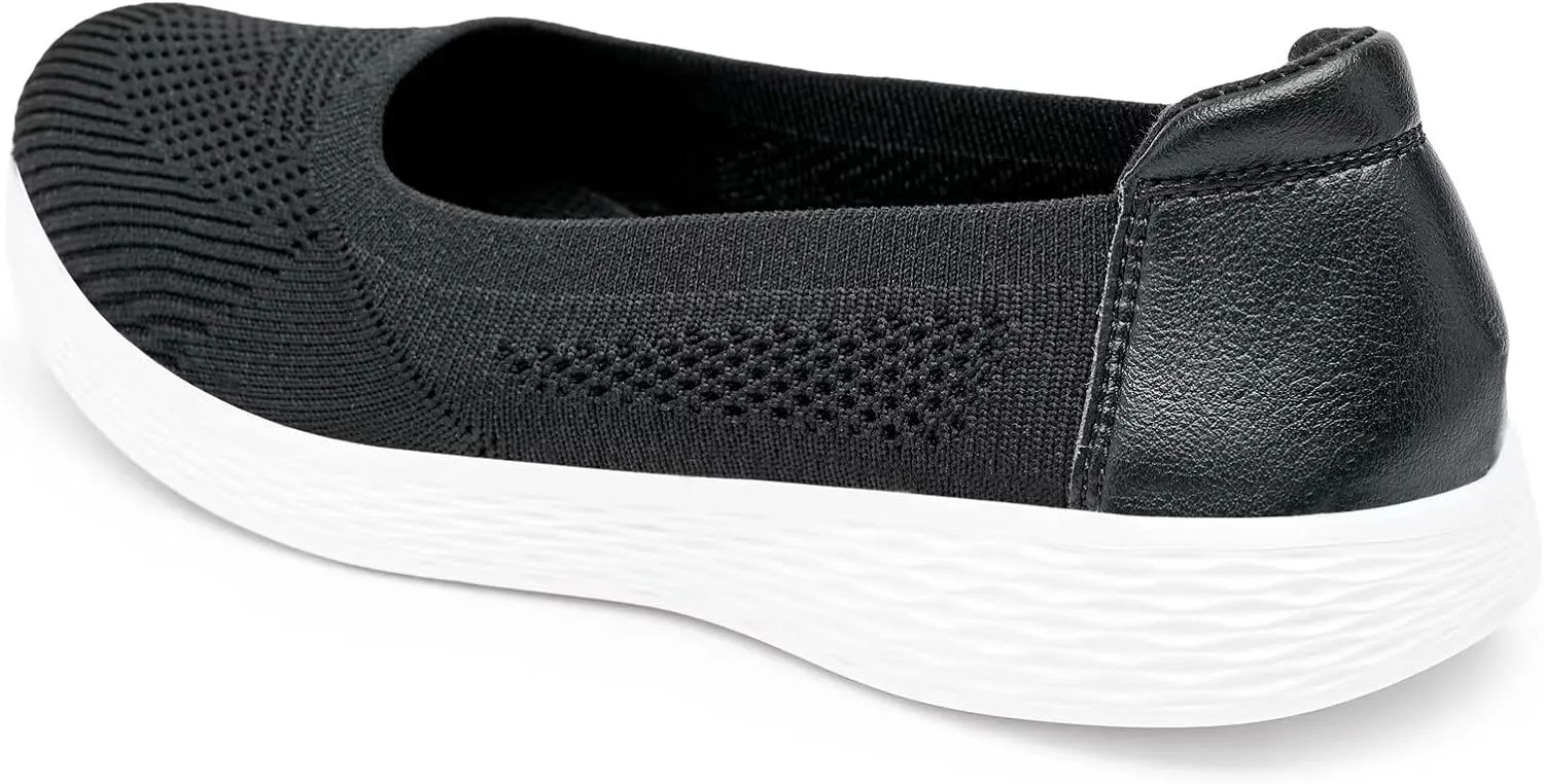 TIOSEBON Women's Comfortable Loafer Low-Top Flat Ultra Memory Foam Mesh Slip-On Walking Shoes