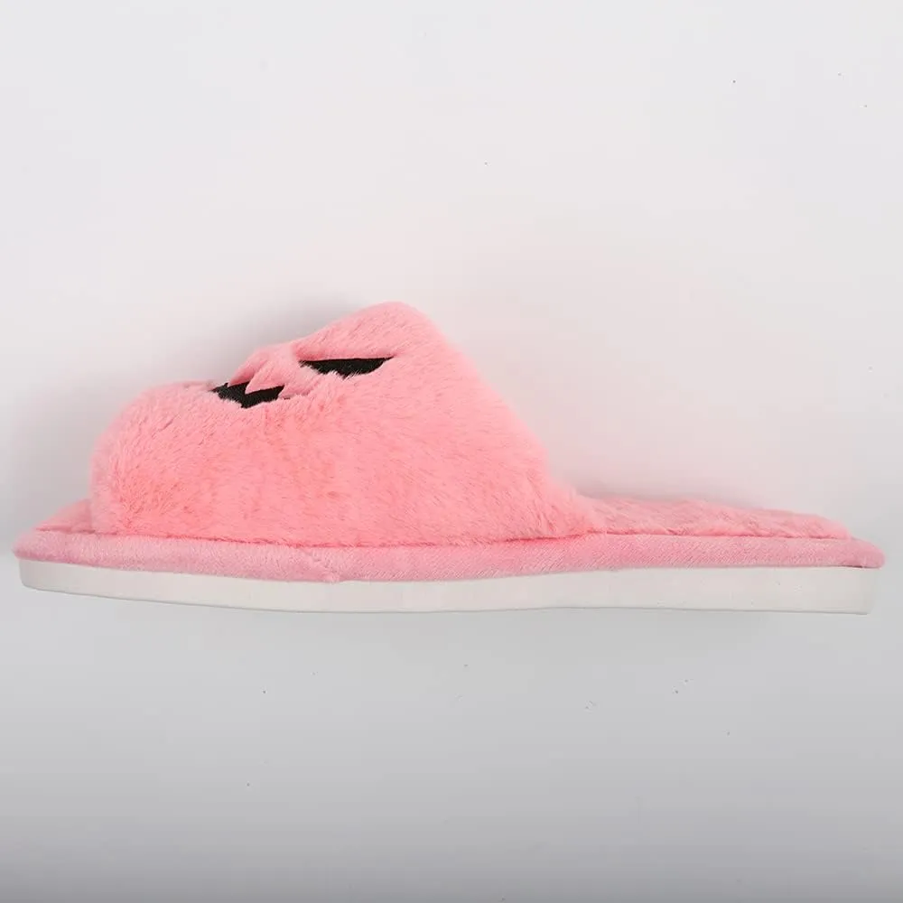 TITTOK Spooky Slides Halloween Slippers Jack O Lantern Pumpkin Soft Plush Cozy Open Toe Indoor Outdoor Fuzzy Slippers Gifts For Girls Women Girlfriend Men