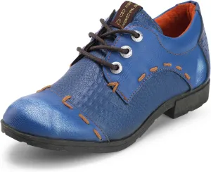 TMA EYES & MAiA Womens Handmade Stitching Shoes Leather Lace-up Low Heel Casual Shoes for Outdoor