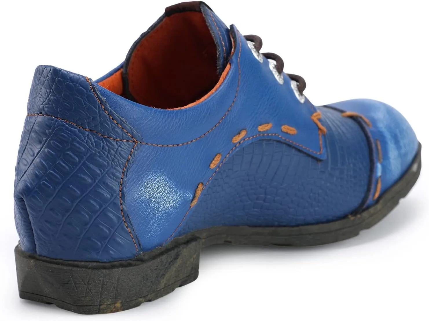 TMA EYES & MAiA Womens Handmade Stitching Shoes Leather Lace-up Low Heel Casual Shoes for Outdoor
