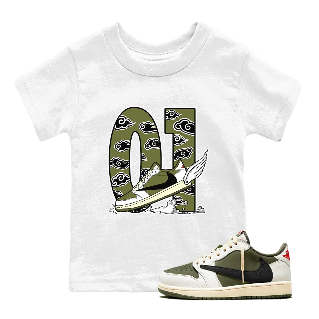 To Express delivery Scott Friendly support Clouds Tees Travis - Jordan The Fly 1 Medium Olive Kids Air SNRT Sneaker