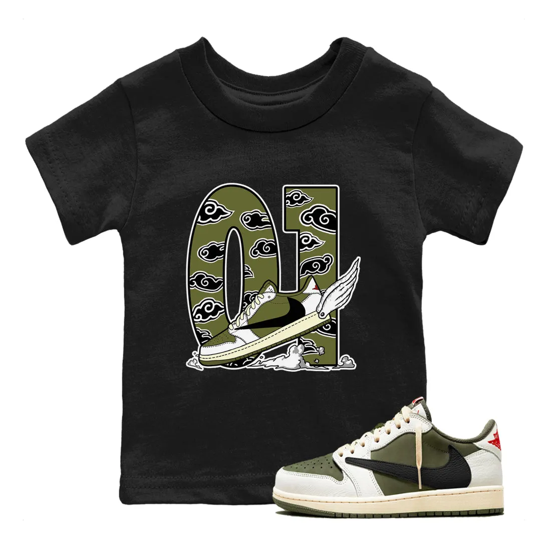 To Express delivery Scott Friendly support Clouds Tees Travis - Jordan The Fly 1 Medium Olive Kids Air SNRT Sneaker