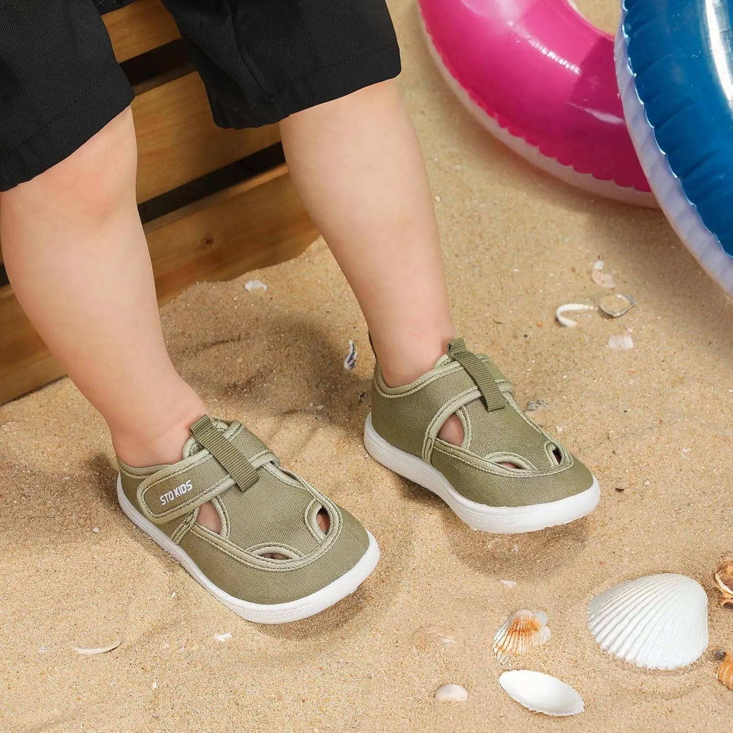 Toddler Wide Toe Box Water Shoes: Boys Girls Zero Drop Beach Sandals Summer Kids Barefoot Swim Pool Shoe
