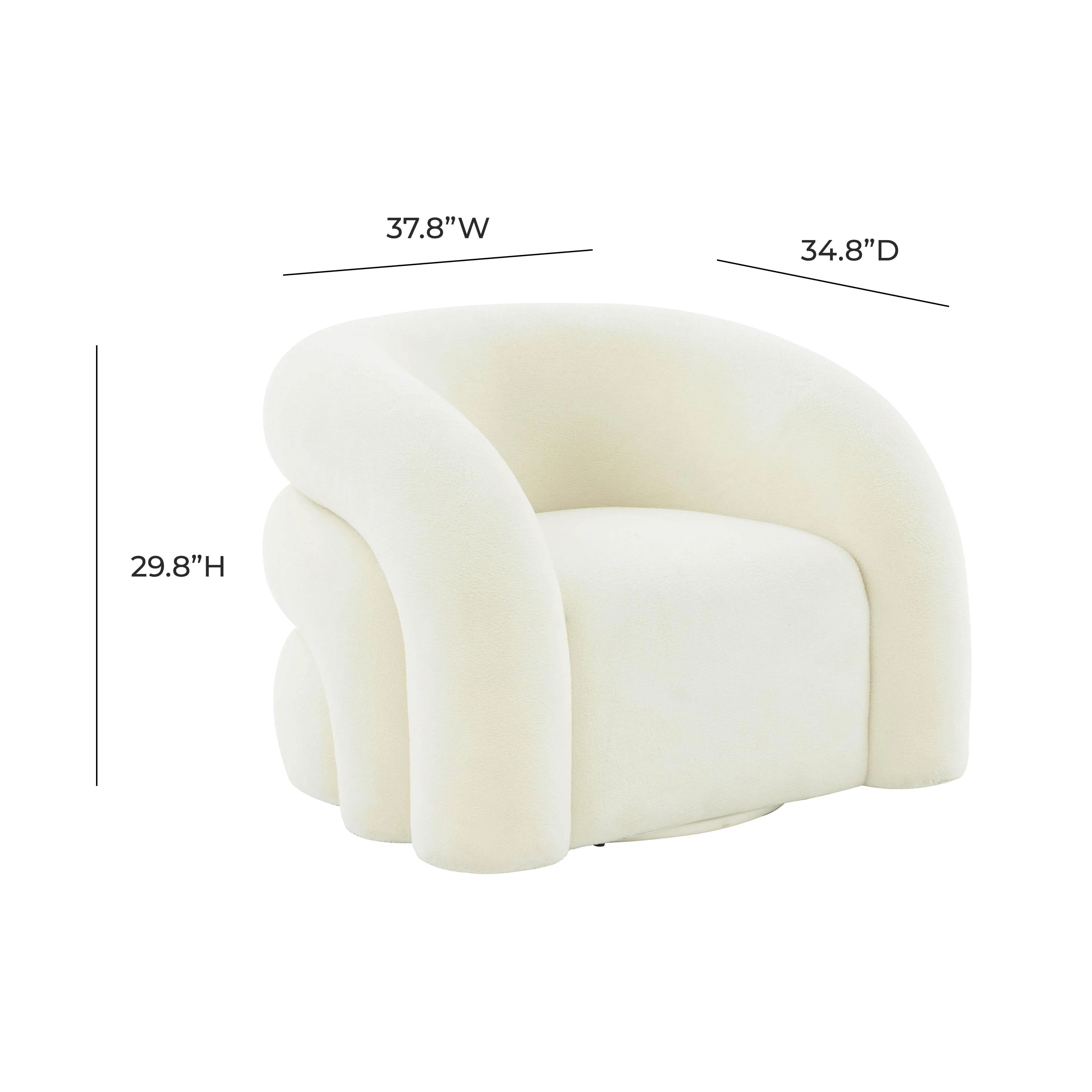Tov Slipper Cream Vegan Shearling Swivel Chair